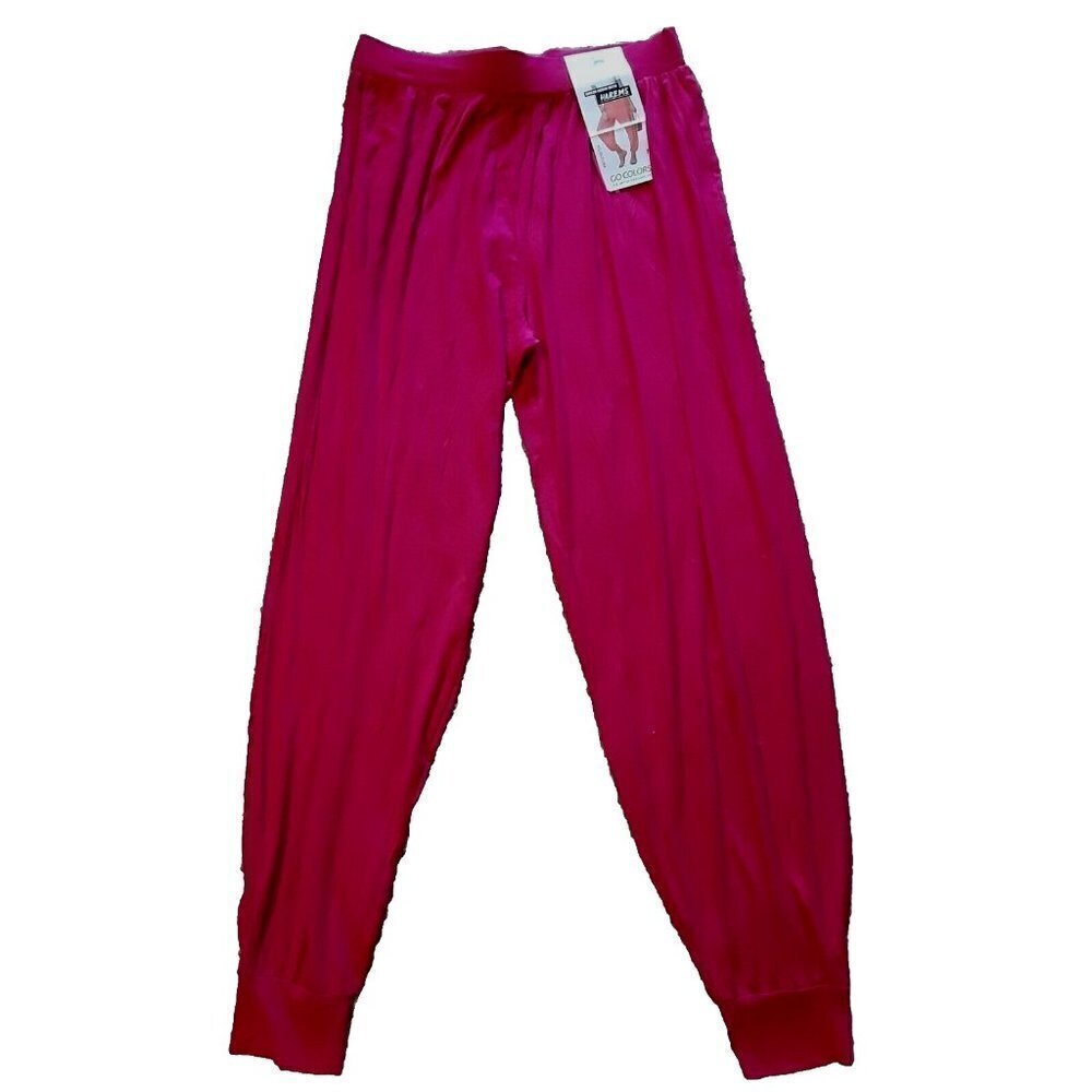Go Colors Harem Pants Womens Small FS Fuchsia Pink Elastic Waist